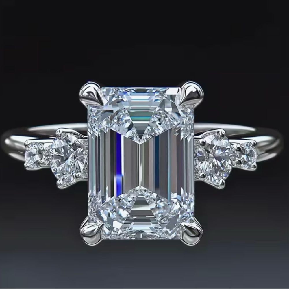 🩵 NEW Stunning square cut 4 carat white sapphire ring 🩵